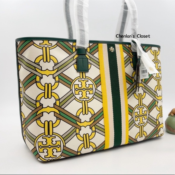 💝NeW! Tory Burch Gemini Link Large Logo Tote - Picture 4 of 12